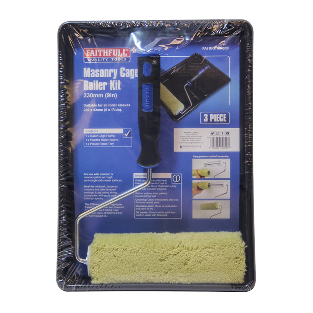 Faithfull FAIRKITMASCF Masonry Cage Roller Kit - 230mm (9in)