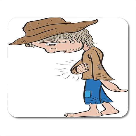 Mouse Pad Starve Poor Man Cartoon Beggar Bum Character Amazon Co Uk Electronics