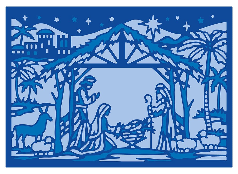 Gemini Christmas Big Scene Create A Card Metal Die Set-Christ is Born, Silver, One Size