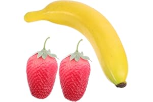 Garneck 3Pcs Fruit Musical Shakers for Percussion Maracas Banana Strawberries Early