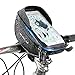 Wallfire Bike Phone Mount Bag Bicycle Frame Bike Handlebar Bags with Waterproof Touch Screen Phone Case Bicycle Phone Holder Storage Bag_Black
