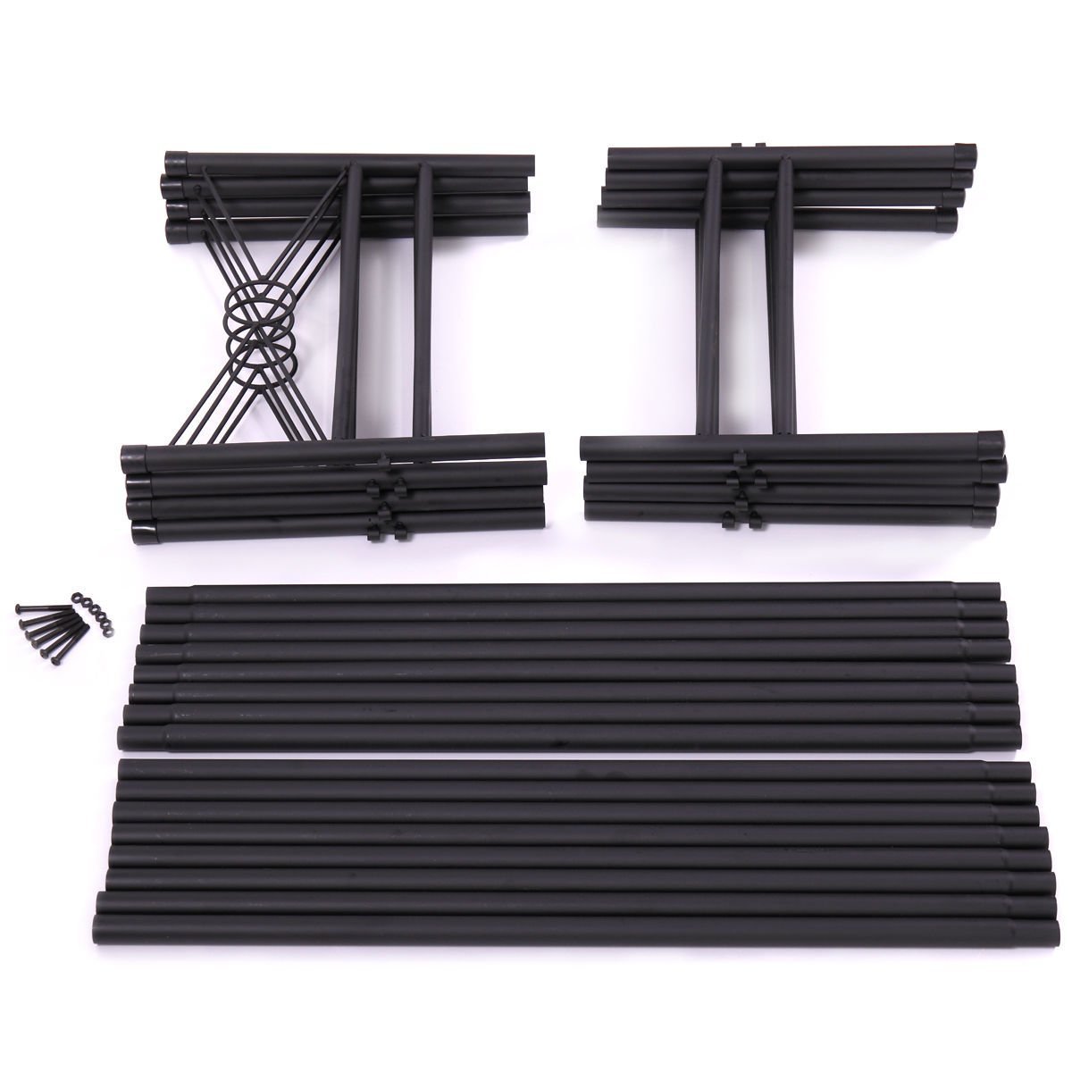 Sandinrayli 4-Panel Steel Room Divider Screen Fabric Folding Partition Home Office Privacy Screen, Black: Industrial & Scientific