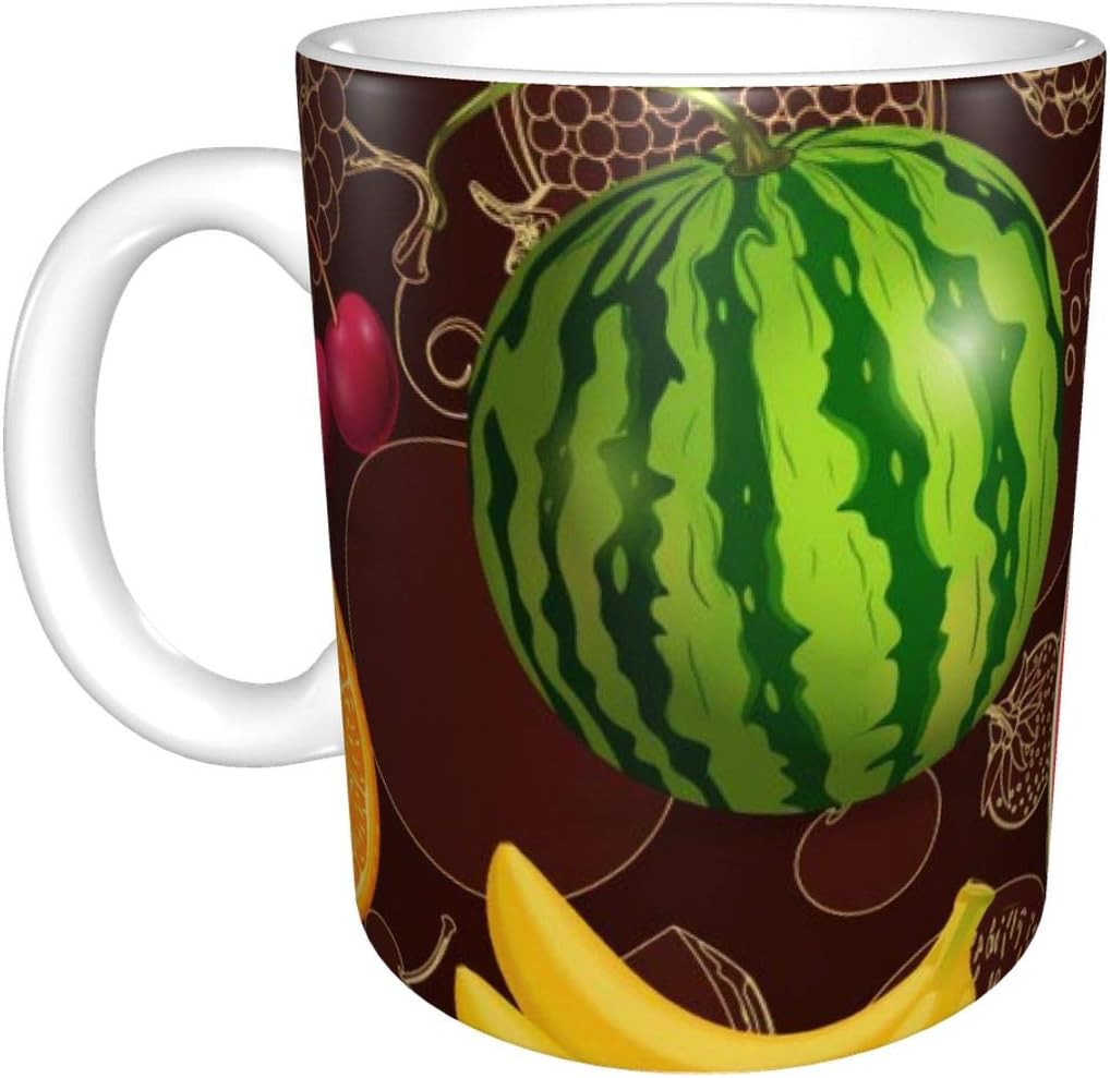 Novelty Coffee Mugs Seamless Texture With Fresh Fruits And