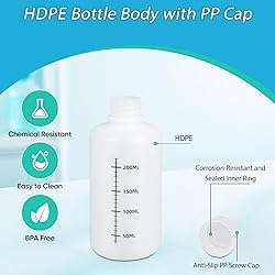 UMETASS 8oz/250ml Narrow Mouth Plastic Bottles with