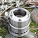 Solidified Alcohol Stove Compact Portable Wood Stove Stainless Steel Super Light Sturdy Durable for Outdoor Activities Picnic BBQ Camping Hiking Metallic Finish Pack of 1 Wood Stove with 1 Mesh Bag
