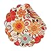 C&F Home Giselle Round Cotton Quilted Reversible Machine Washable Placemat Set of 4 Round Placemat Orange