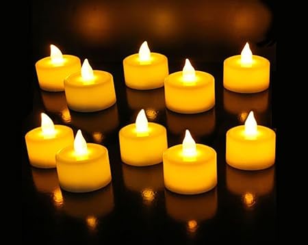 GOYAL� Flameless Flickering LED Yellow Tealight Birthday/ Festival / Anniversary / All purpose