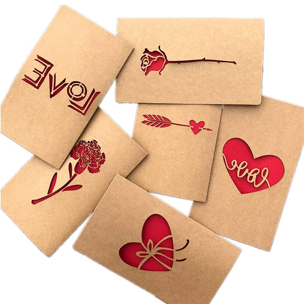 Biglietto Di Auguri Buste 6 Pcs Biglietto Di Auguri Buste Cartolina Retro Carta Kraft Vuote Fatti A Mano Fiori Secchi Fai Da Te Per Matrimonio Compleanno Lettera Natale Cancelleria E Prodotti Per Ufficio