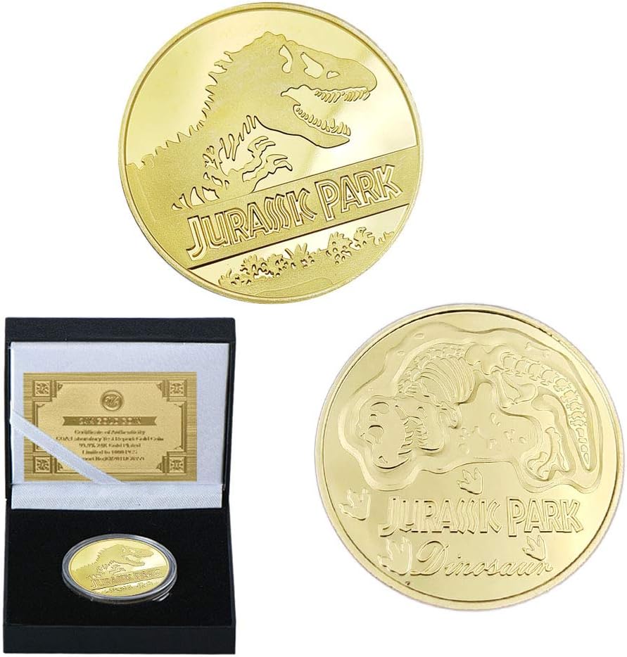 LSJTZ Tyrannosaurus Rex, Jurassic Park, gilded, commemorative coin, collection, beast, beautiful, challenge coin, exquisite, honor