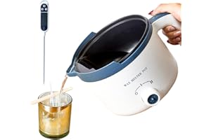 Ksedcon Wax Melter for Candle Making with Thermometer, Electric Candle Wax Melting Pot with Spout, Double Boiler Candle Making Crock Pot with Measurements