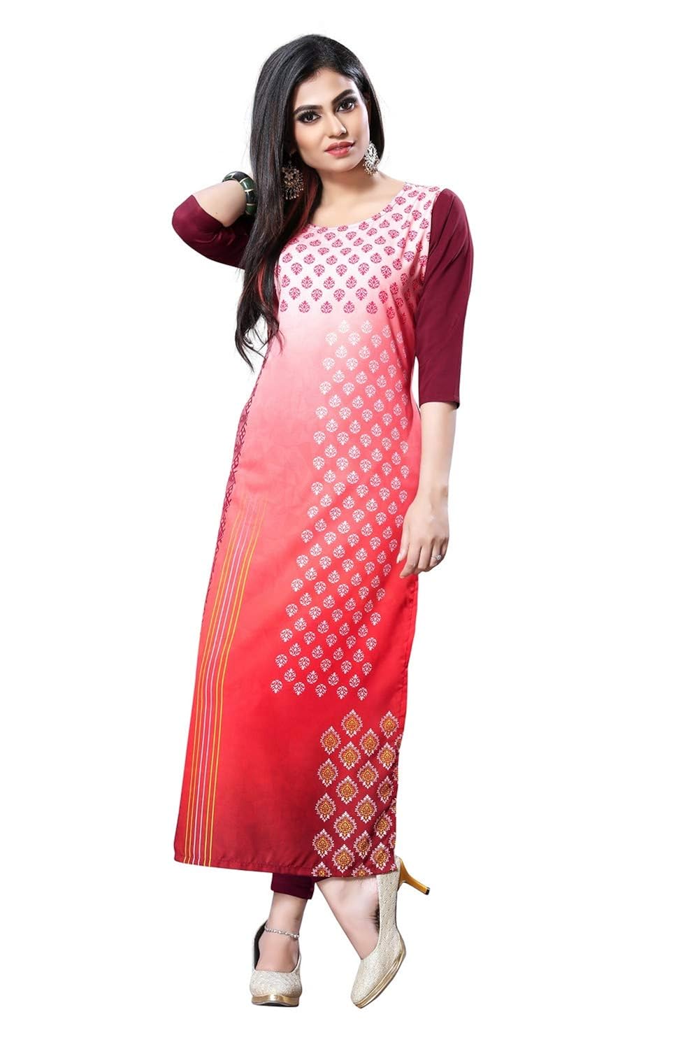 new ethnic 4 you woman's crepe a-line kurti_etc127