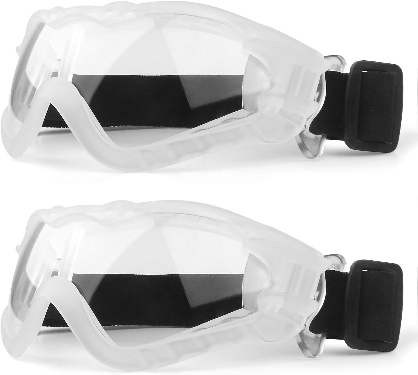 Safety Work Goggles, Fully Enclosed Protective Eyewear with Clear, Anti-fog, Anti Scratch Coated Lenses, Industrial Chemical Splash Impact Resistant Eye Protection for Home & Workplace (2)