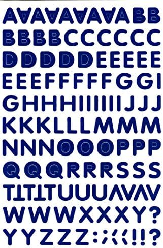 "10 Sheets" "0.7 Inch" Letters Alphabets Sticker Decal Graphic Logo Sign Office Car Blue