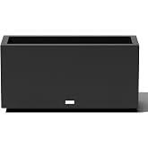 Veradek Block Series Long Box Planter - Rectangular Outdoor Planter | Made From Durable Plastic With Double-Walled Construction. Modern Porch/Patio D&eacute;cor for Plants and Flowers