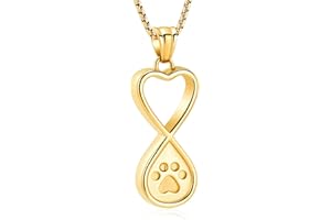 Oinsi Infinity Love Pet Cremation Jewelry for Ashes of Dog/Cat Funeral Keepsake Urn Necklace Pendant Memorial Jewellery