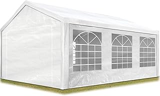 TOOLPORT Partyzelt Pavillon 3x6 m in weiß 180 g/m² PE Plane Wasserdicht UV Schutz Festzelt Gartenzelt