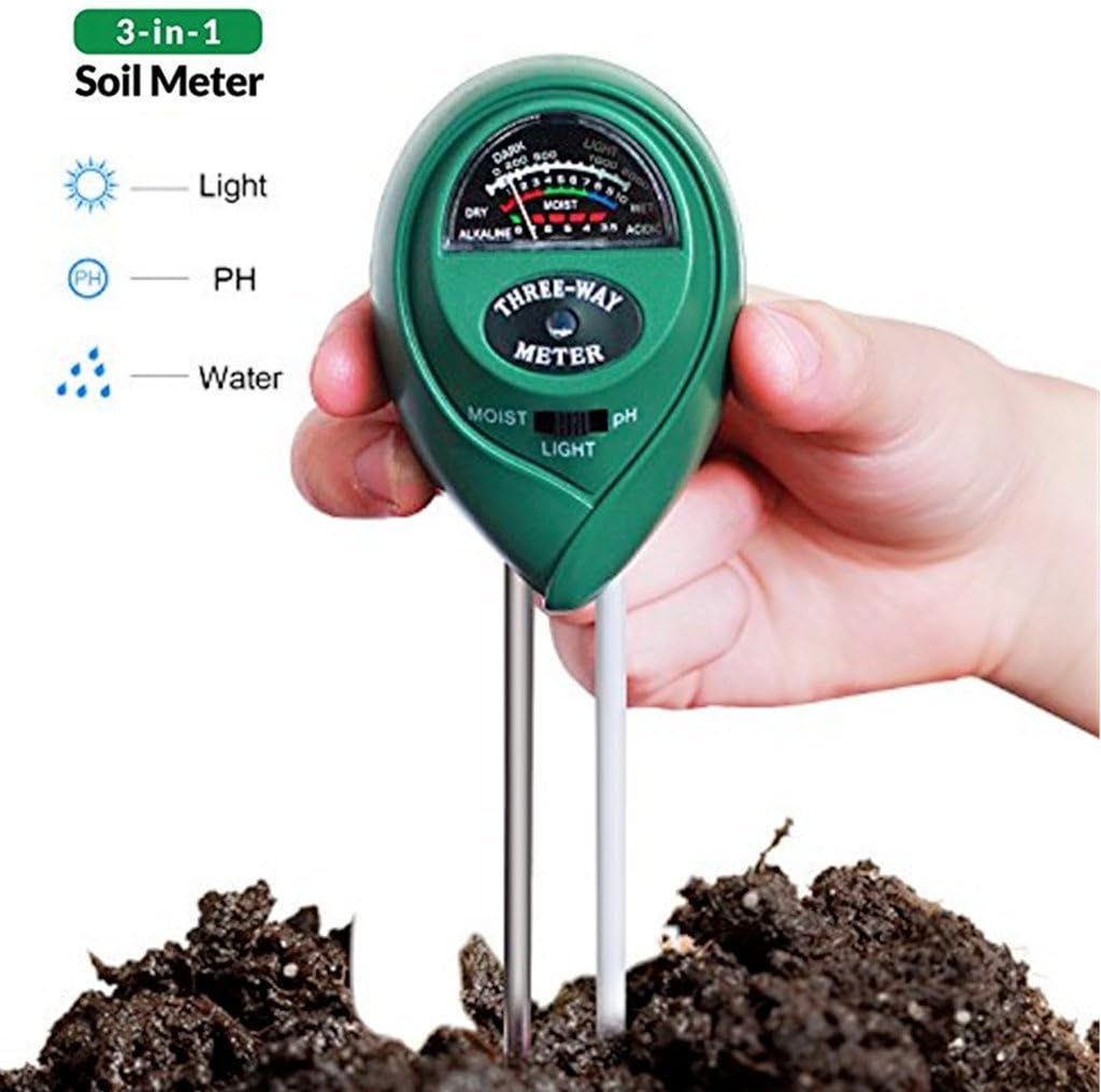 Soil Tester Moisture Meter, 3 in 1 Soil pH Meter Soil Test Kit