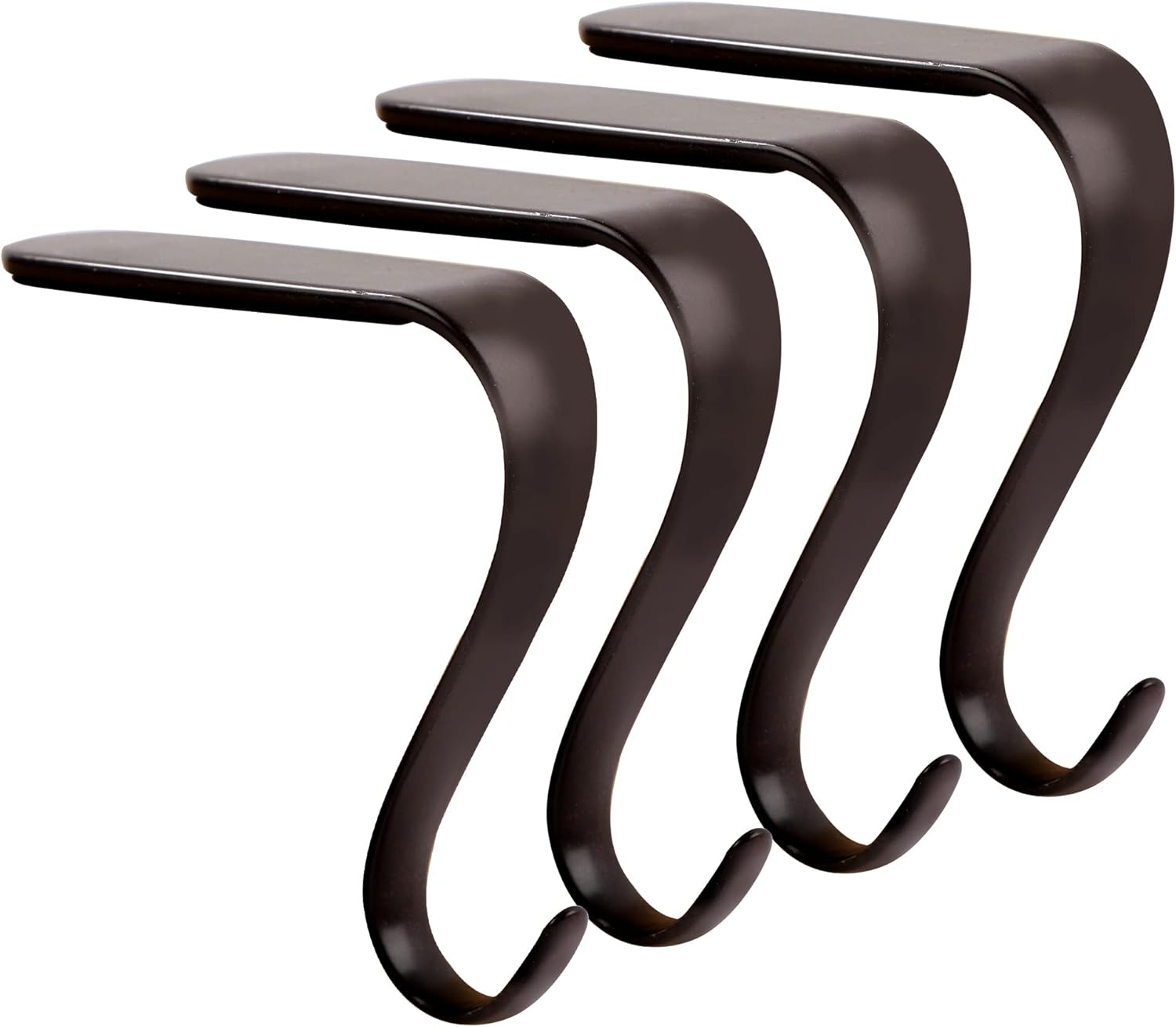 Stockings & Holders - DOYOLLA Christmas Stocking Holders Xmas Fireplace Hanger Hooks Set of 4(Rust Black)