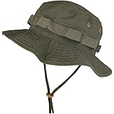 Armycrew Ripstop Tear Resistant Cotton Jungle Boonie Cap with Chin Strap