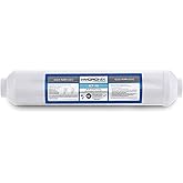 Hydronix ICF-10 RO Reverse Osmosis Post Polishing, Fridge and Ice Inline Coconut GAC Water Filter, 2000 Gal, 1/4" NPT