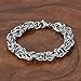 ELYA Jewelry Womens Stainless Steel Intricate Byzantine Link Bracelet, 8-Inch, White