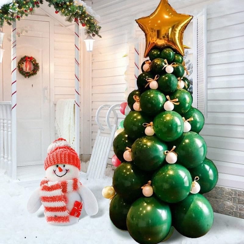 Christmas Round Balloons Decoration MERRY CHRISTMAS Balloon Set Christmas Decoration, Party Decoration, School Festival, Cultural Festival, Bar KTV Venue, Decoration, Home Decoration, etc (Christmas