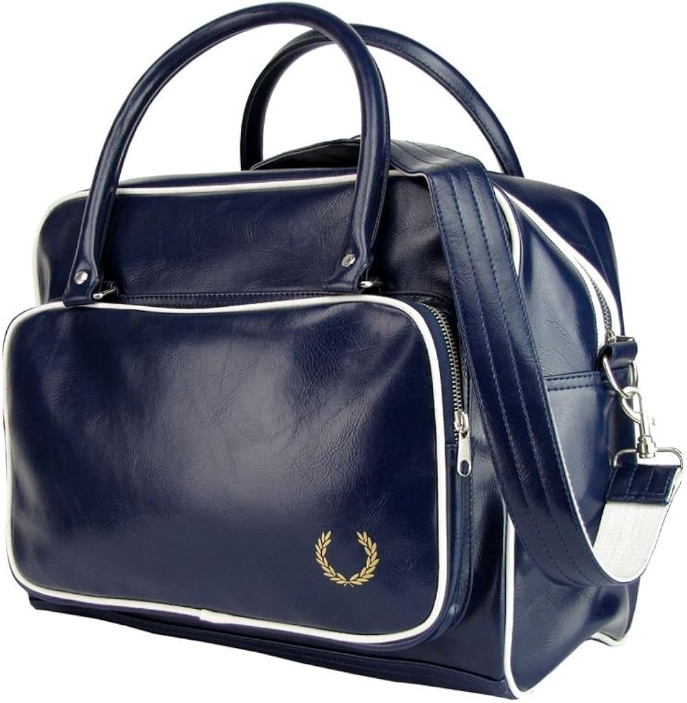 Mens Fred Perry Holdall Bag with Shoulder Strap Laurel Logo Navy Blue