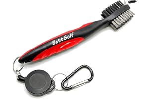 Golf Club Brush and Groove Cleaner Brush Brushes in 3 for Golf Shoes/Golf Club/Golf/Golf Groove, Attach 2 feet Retractable Zi