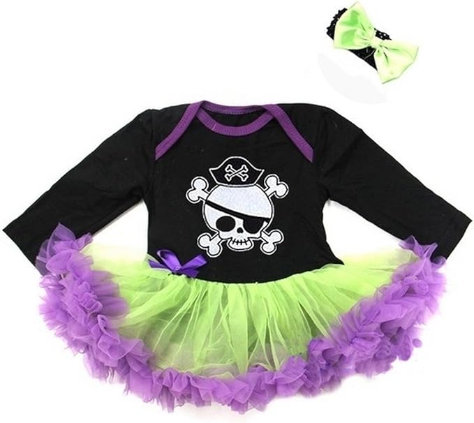 Sui Kirei Bebe Body Et Tutu Noir Pirate Bandeau Vert Noir Large Amazon De Bekleidung