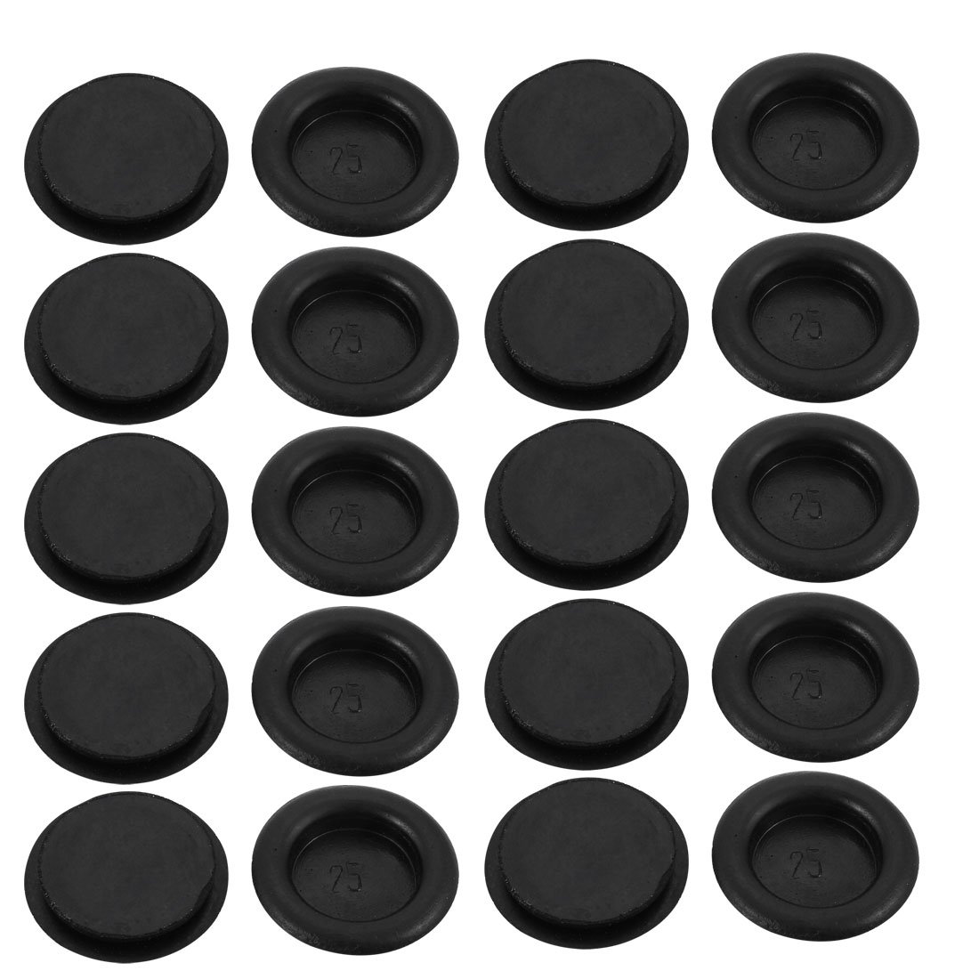 sourcingmap 20Pcs 25mm Drill Hole Diameter Electrical Rubber Wire Protection Grommet Gasket