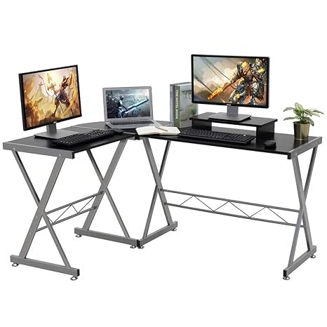Computer Desk Lasuavy L Shaped Large Corner Pc Laptop Study Table