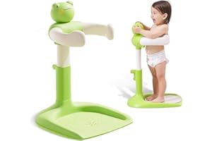 LAIGOLDANA Baby Shower Stand, Toddler Bath Standing Support with Anti-Slip Base and Shower Holder, Adjustable Height, Soporte para Bañera de Bebé, Ideal Gift for Infants 6-36 Months-Green (Upgraded-Frog)