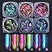 BORN PRETTY Nail Art Chameleon Flakies Iridescent Sequins Irregular Rainbow Glitter Manicure Paillette Dust 6 Colors
