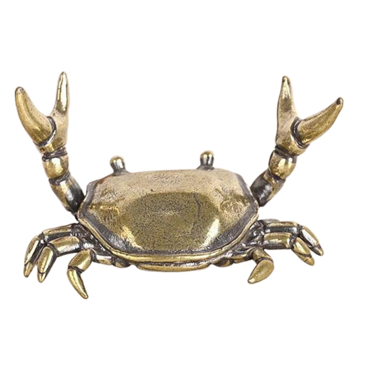 Alipis Powerful Crab Ornaments Mini Crab Figurine Cute Pen Holder Funny Pen Holder Cute Mini Ornament Animals Small Statue Toy Alloy Golden