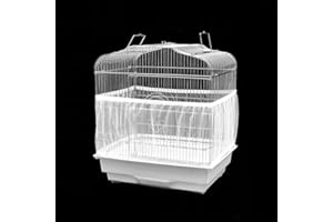 Bird Cage Seed Catcher and Mesh Net Cover - Airy Stretchy Shell Skirt for Seed Guarding, Small Size Bird Cage Accessory