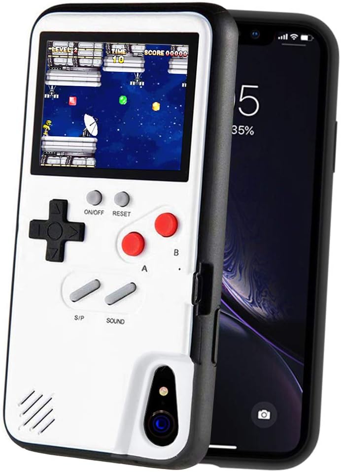 POKPOW Handheld Game Console Phone Case for iPhone 11 Pro Case with Built in 36 Retro Games Compatible with iPhone 11 Pro Anti-Scratch Shock Absorption Cover (Pro White)