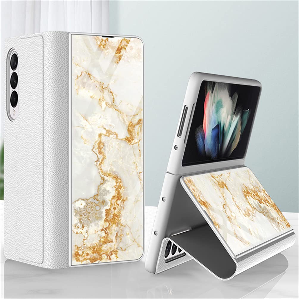 BaiFu Case for Samsung Galaxy Z Fold3 5G Folding Screen Case Leather Cover PU Leather Protective Phone Case for Samsung Galaxy Z Fold3 5G,BC21