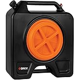 Groz 15 Quart Oil Drain Pan with Wheels &amp; O-Ring Seal - 8" Wide Opening, Catch Basket, Leak-Proof Spout for Trucks, Cars, Fleet Maintenance (41966)