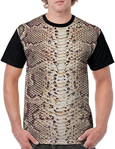 LPOWA Men's T-Shirt Snake Skin Pattern Short Sleeve Tee 3D Graphic Printed Tank, Multicolor