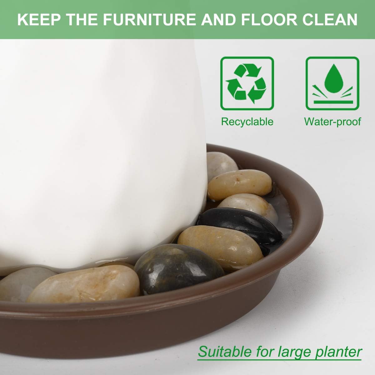 Plant Saucer 14 inch, Heavy Large Planter Durable Thicker Plastic Plant Trays for Indoors and Outdoor, Plant Saucer Drip Trays, Brown (14" - 3 Pack) : Garden & Outdoor