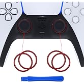 eXtremeRate Carmine Red Replacement Accessories for PS5 Controller, Custom Accent Rings for PS5 Controller - Controller NOT Included
