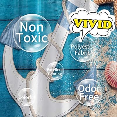 Beach Shower Curtain Anchor and Seashell Conch Shower Curtains Seashell Starfish Bathroom Shower Curtain Decor Durable… 614dp%2BAh7YL