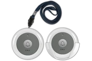 SYNLETT Wireless Call Button for Wireless Calling System Nurse Call Caregiver Pager for Elderly Seniors Residents Customers Clinic Care Facilities Restaurant 2 PCS White