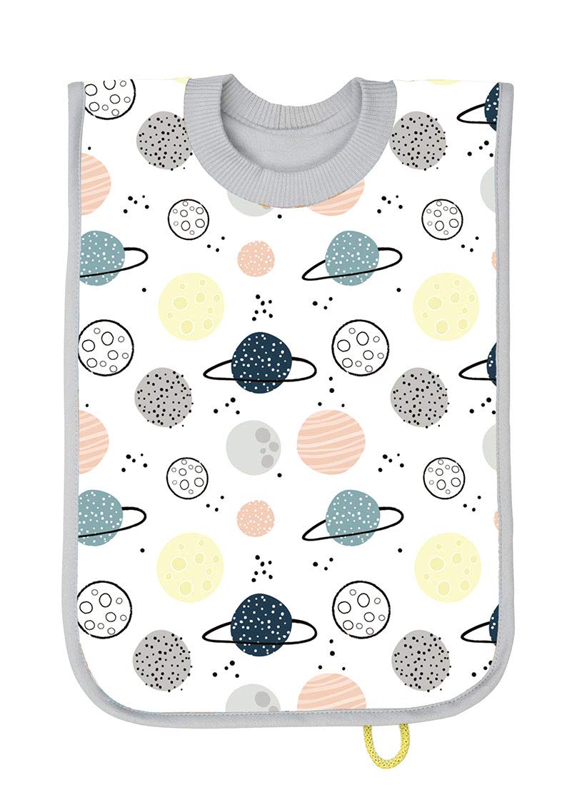 Budhi Budha Baby Bibs - Pullover Weaning Bib with Travel Pouch - Clever Tee Shirt Bib for Toddlers - Soft, Absorbent, Organic, Oekotex - Machine Washable - Waterproof - Unisex - Cometes & Stars
