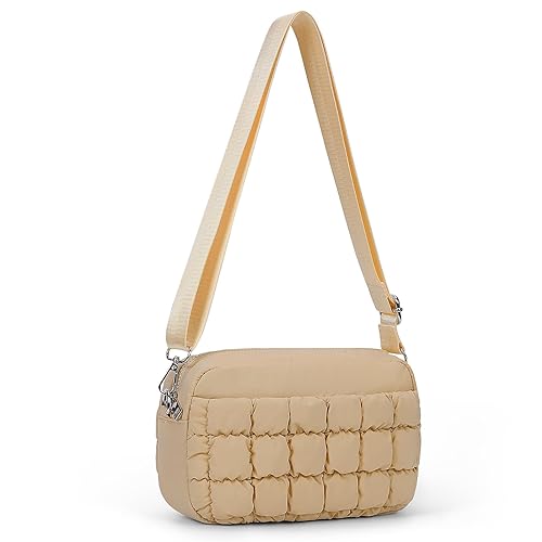 HiTotes Crossbody Bags Puffer Bag for Women Quilted Tote Bag Puffy Shoulder Bag Crossbody Purse Carryall Bag Padding Hobo Handbag