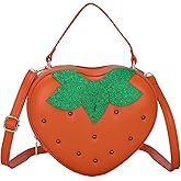 KUANG! Cute Strawberry Purse Heart Shaped Shoulder Bag Girls Fashion Handbag Crossbody Fruit Bag