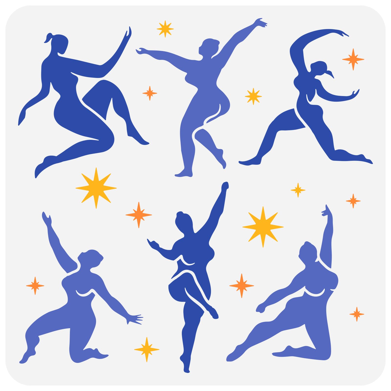 FINGERINSPIRE Dancing with Matisse Painting Stencil 30x30cm Reusable Dancer Stencils for Painting Dancing Matisse Drawing Template Decorative Stars Stencil for Painting on Wood, Canvas, Wall