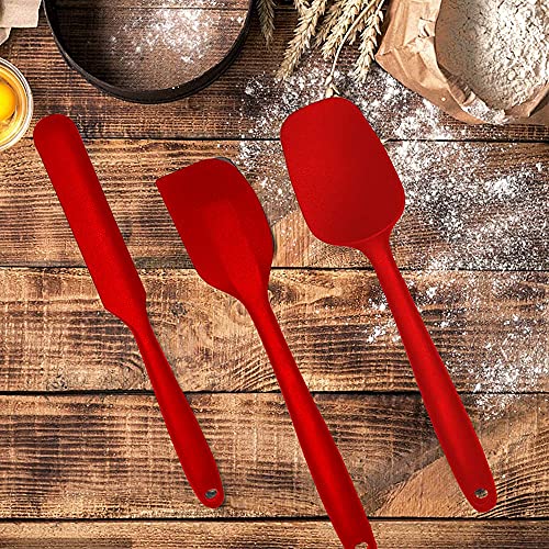 SIBS Silicone Spatulas with Tong (RED) High Heat Resistant BPA Free