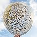 18 Inch Confetti Filled DIY Kit Party Balloons Set - 6 Clear 18