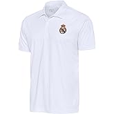 Antigua Real Madrid Men’s Tribute Polo, Performance Soccer Fan Golf Shirt in 100% Poly Jersey